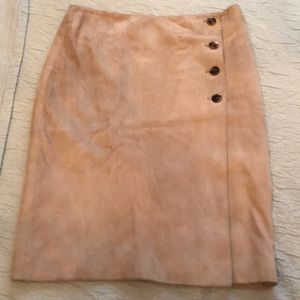 Ralph Lauren Purple Label Camel Buttoned Midi Skirt